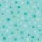 Vector Soft Blue Green Stars Seamless Pattern