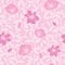 Vector soft pink lineart blossoms seamless pattern