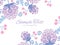 Vector soft purple flowers horizontal double