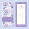 Vector soft purple flowers vertical frame pattern