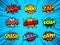 Vector sound effect icons set, comic book style