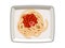 Vector Spaghetti Tomato Sauce in Plate on White Background