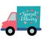 Vector Special Delivery Truck Hearts Illustration Graphic