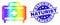 Vector Spectral Dot Medical Baggage Icon and Grunge Naturist Stamp Seal