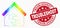 Vector Spectral Dot Refresh House Icon and Grunge Troubleshoot Watermark