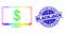 Vector Spectral Dotted Financial Display Icon and Distress Blackjack Stamp