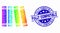 Vector Spectral Pixel Books Icon and Distress Fully Compatible Stamp Seal