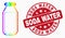 Vector Spectral Pixelated Drinking Bottle Icon and Distress Soda Water Seal