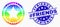 Vector Spectral Pixelated Star Seal Stamp Icon and Scratched Hashtag Friends Seal