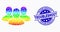 Vector Spectral Pixelated User Group Icon and Distress Troubleshoot Stamp Seal