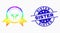 Vector Spectrum Dot Cow Seal Stamp Ribbons Icon and Grunge Sister Stamp