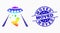 Vector Spectrum Dotted Human Abduction Icon and Distress Moved Stamp Seal