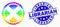 Vector Spectrum Pixel Crossed Seal Stamp Icon and Distress Librarian Seal