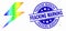 Vector Spectrum Pixel Flash Icon and Grunge Fracking Warning Stamp Seal