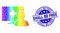 Vector Spectrum Pixel Online Medical Patient Icon and Grunge Shall Be Free Stamp
