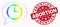 Vector Spectrum Pixel Time Message Balloon Icon and Distress Abortion Stamp