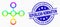 Vector Spectrum Pixelated Network Node Icon and Distress Republican Nomination Stamp Seal