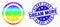 Vector Spectrum Pixelated Round Seal Stamp Icon and Grunge Sleep Less Dream More Stamp