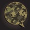 Vector speech bubble of camouflage fabric pattern