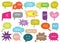 Vector speech bubble colorful set, clouds, balloons, hand-drawn