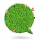 Vector speech bubble green grass texture backgroun