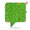 Vector speech bubble green grass texture backgroun