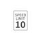 Vector Speed Limit 10 mph on white isolated background. Layers grouped for easy editing illustration.