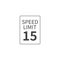 Vector Speed Limit 15 mph on white isolated background. Layers grouped for easy editing illustration.