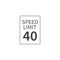 Vector Speed Limit 40 mph on white isolated background. Layers grouped for easy editing illustration.