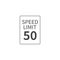 Vector Speed Limit 50 mph on white isolated background. Layers grouped for easy editing illustration.