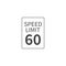 Vector Speed Limit 60 mph on white isolated background. Layers grouped for easy editing illustration.