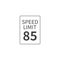 Vector Speed Limit 85 mph on white isolated background. Layers grouped for easy editing illustration.