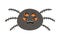 Vector spider with four orange eyes. Halloween character icon. Cute autumn all saints eve illustration with scary black insect.