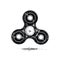 Vector spinner black and white illustration.