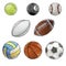 Vector sport balls sketch icon set