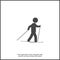 Vector sport icon. Skier icon. Vector skier sportsman on white isolated background. Layers grouped for easy editing illustration.