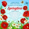 Vector spring flowers poster springtime greetings