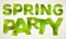 Vector Spring Party words, made from green leaves
