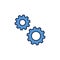 Vector Spur Gear concept blue icon