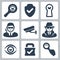 Vector spy and security icons set