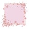 A vector square frame of light pink color with a composition of flowers with yellow centers in the corners of an object isolated o