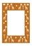 Vector square orange frame with cute cartoon white giraffe silhouettes and plants. Place for your text. Perfect for