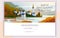 Vector squeeze page design template with beautiful flat autumn europe landscape illustration and email text box.