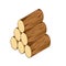 Vector of a stack of chopped wood logs
