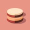 Vector of a stack of cookies on a pink surface - flat icon vector illustration