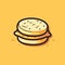 Vector of a stack of delicious pancakes on a vibrant yellow background