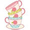 Vector Stack of Tea Cups. Tea Cups Vector Illustration