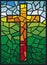 Vector stained glass cross