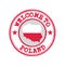 Vector stamp of welcome to Poland with map outline of the Polska in center