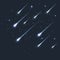 Vector star meteor falling in dark. Comet or asteroid science background. Galaxy astronomy background illustration